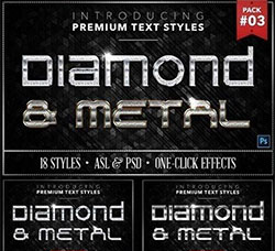 极品PS样式－18个钻石金属效果(第三套/含PSD文件)：Diamond & Metal #3 - 18 Styles